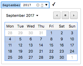 لقطة لكيفية عرض الحقل month في متصفحَي Chrome و Opera.