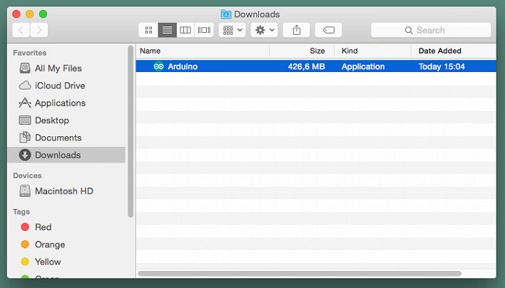 تنزيل أحدث إصدار من أردوينو IDE على أنظمة OS X.