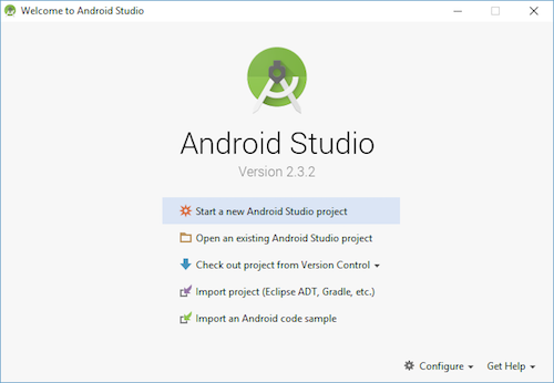 ملف:GettingStartedAndroidStudioWelcomeWindows1.png